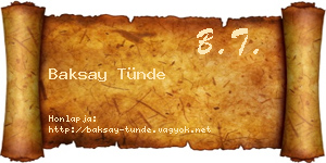 Baksay Tünde névjegykártya
