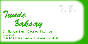 tunde baksay business card